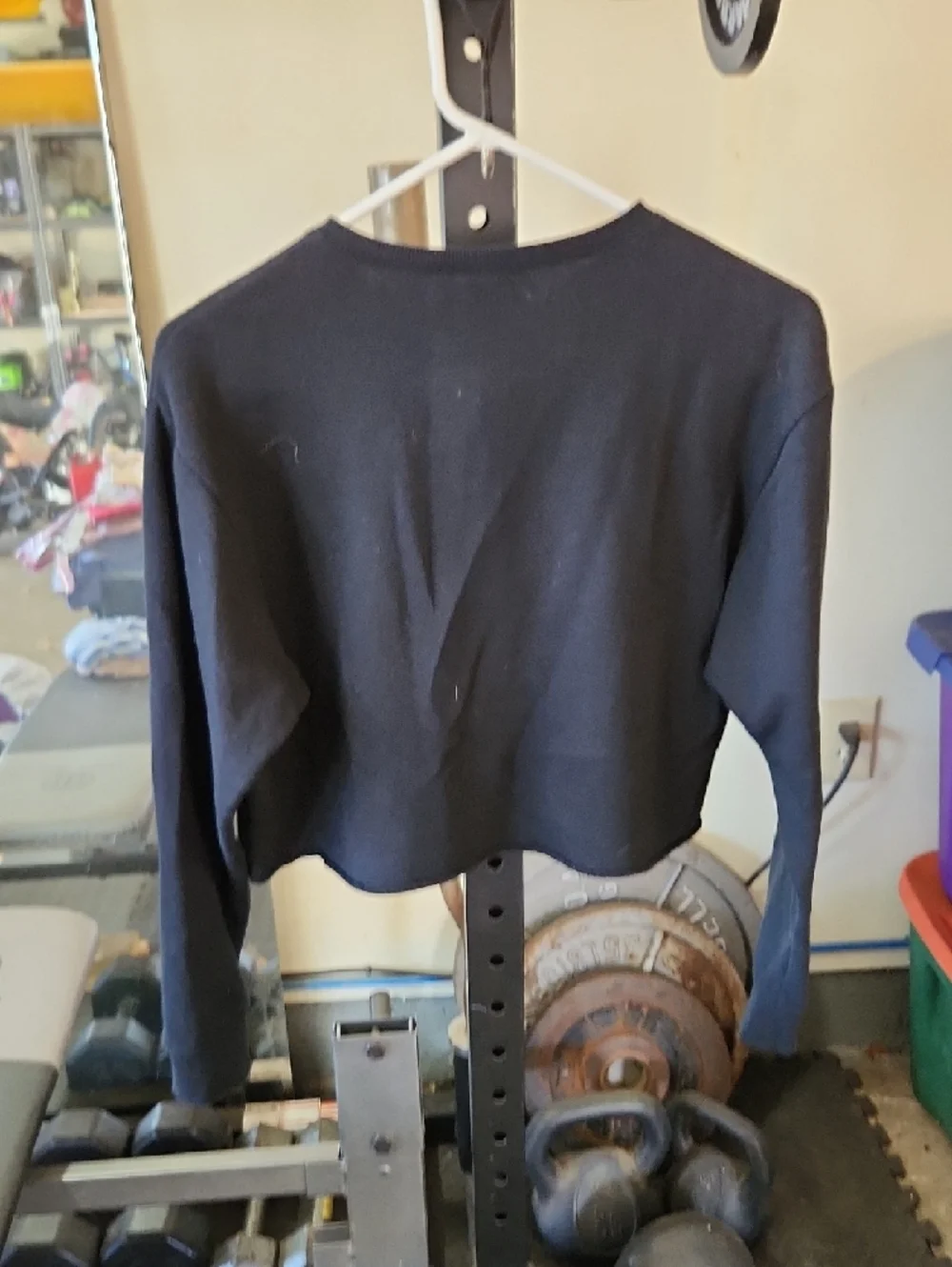 wild fable Black Cropped Henley Sweatshirt - Picture 3 of 3